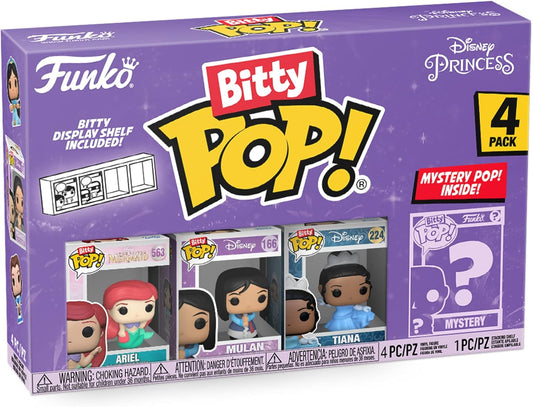 Funko Bitty POP! Disney Princess - Ariel, Mulan, Tiana and A Surprise Mystery Mini Figure
