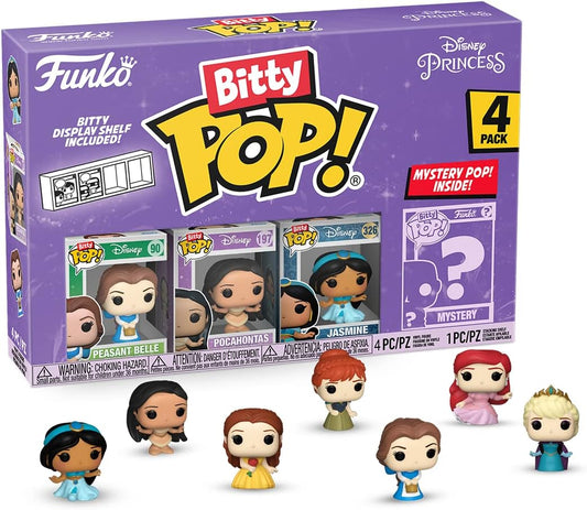 Funko Bitty POP! Disney Princess - Peasant Belle, Pocahontas, Jasmine and A Surprise Mystery Mini Figure