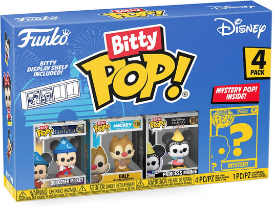 Funko Bitty POP! Disney - Sorcerer Mickey, Dale, Princess Minnie and A Surprise Mystery Mini Figure