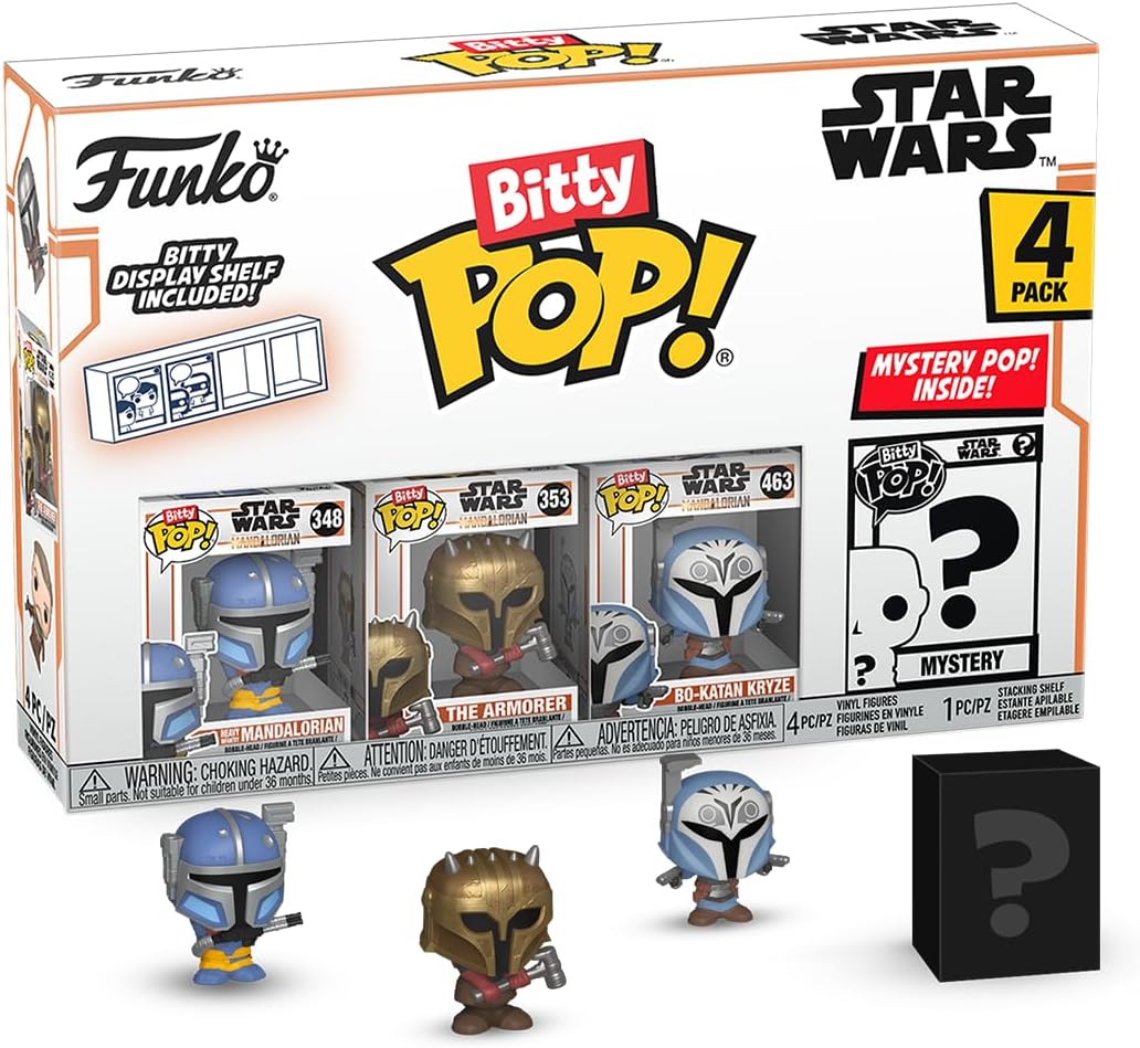 Funko Bitty POP!: Mandalorian - Heavy Infantry Mandalorianª, Bitty Pop! The Armorerª, Bitty Pop! Bo-Katan Kryzeª, and a mystery Bitty Pop! Figure
