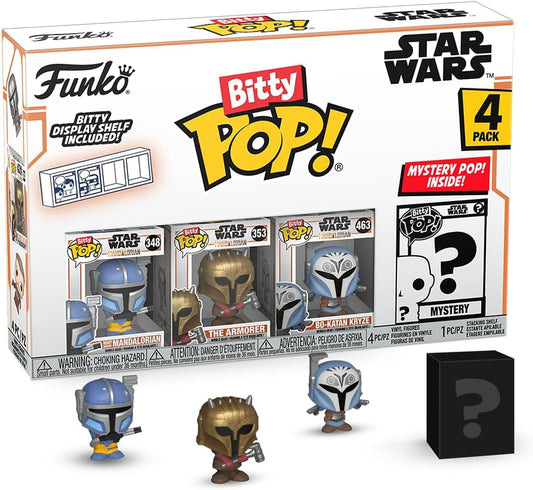Funko Bitty POP!: Mandalorian - Heavy Infantry Mandalorianª, Bitty Pop! The Armorerª, Bitty Pop! Bo-Katan Kryzeª, and a mystery Bitty Pop! Figure