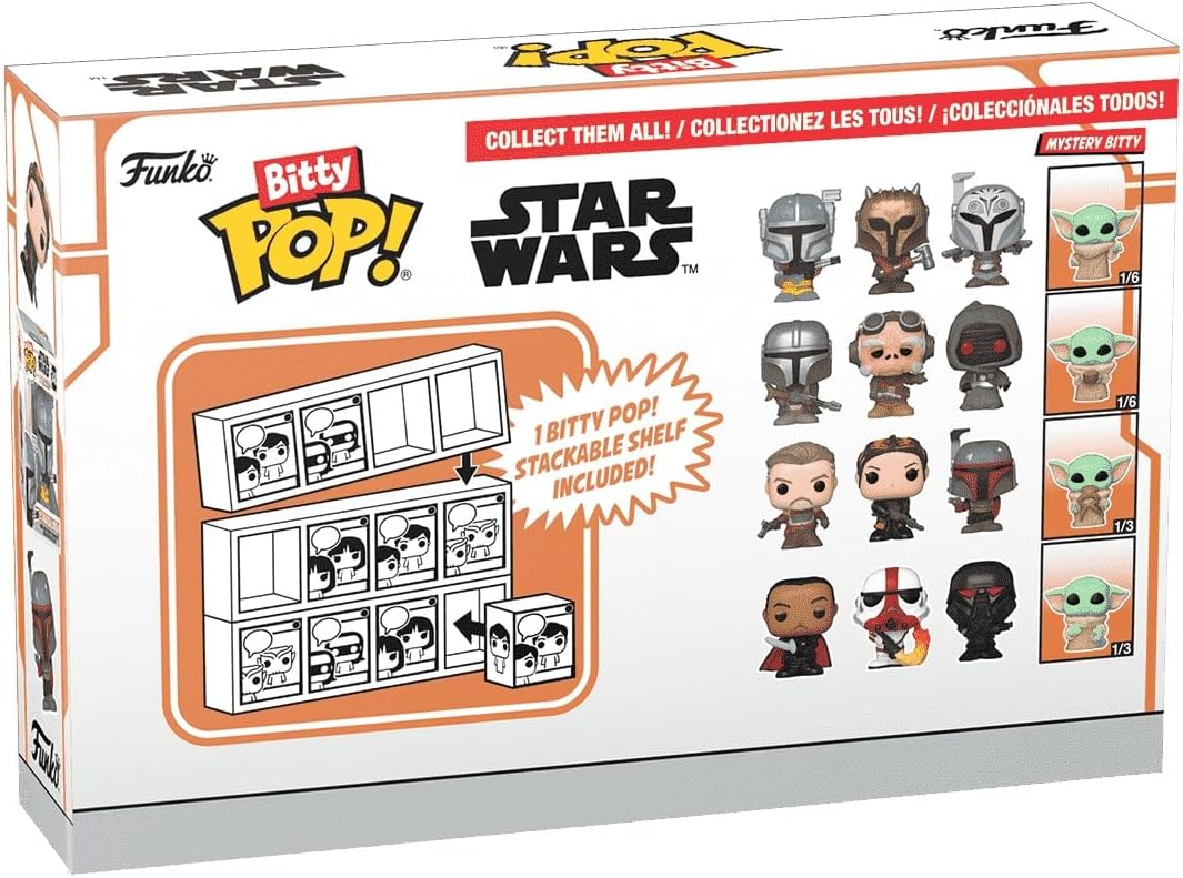 Funko Bitty POP!: Mandalorian - The Mandalorianª, Bitty Pop! Kuiilª, Bitty Pop! Offworld Jawaª, and a mystery Bitty Pop! Figure