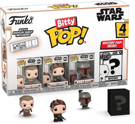 Funko Bitty POP!: Mandalorian - Cobb Vanthª, Bitty Pop! Fennec Shandª, Bitty Pop! Boba Fettª, and a mystery Bitty Pop! Figure
